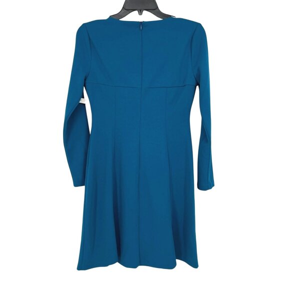 Donna Morgan Vibrant Blue A-Line Long Sleeve Dress Size 0 NWOT - Picture 6 of 9